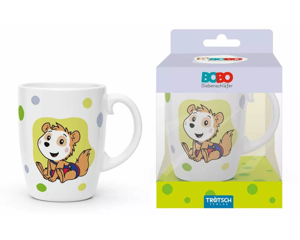 Trötsch Bobo Siebenschläfer Kindertasse grün Geschenktasse aus Porzellan