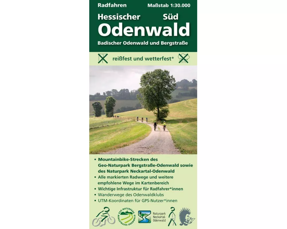 Radfahren, Hessischer Odenwald Süd / Badischer Odenwald und Bergstraße 1:30000