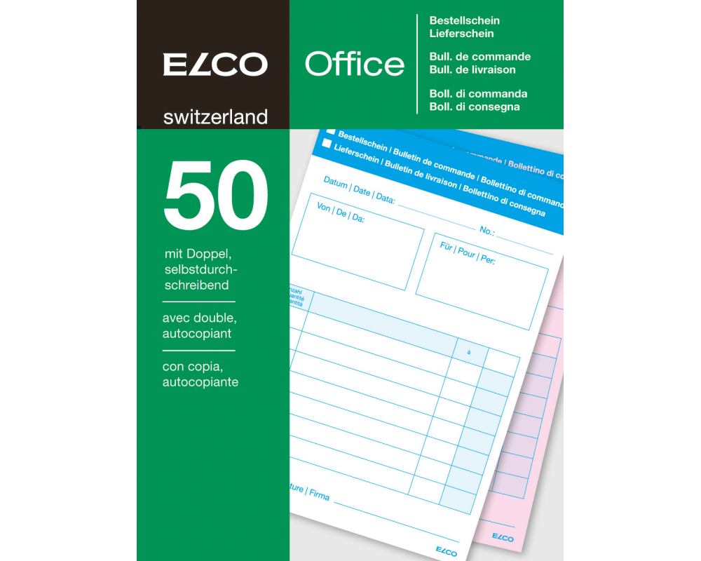 ELCO Bestellung/Lieferschein A6 74590.19 60g 50x2 Blatt