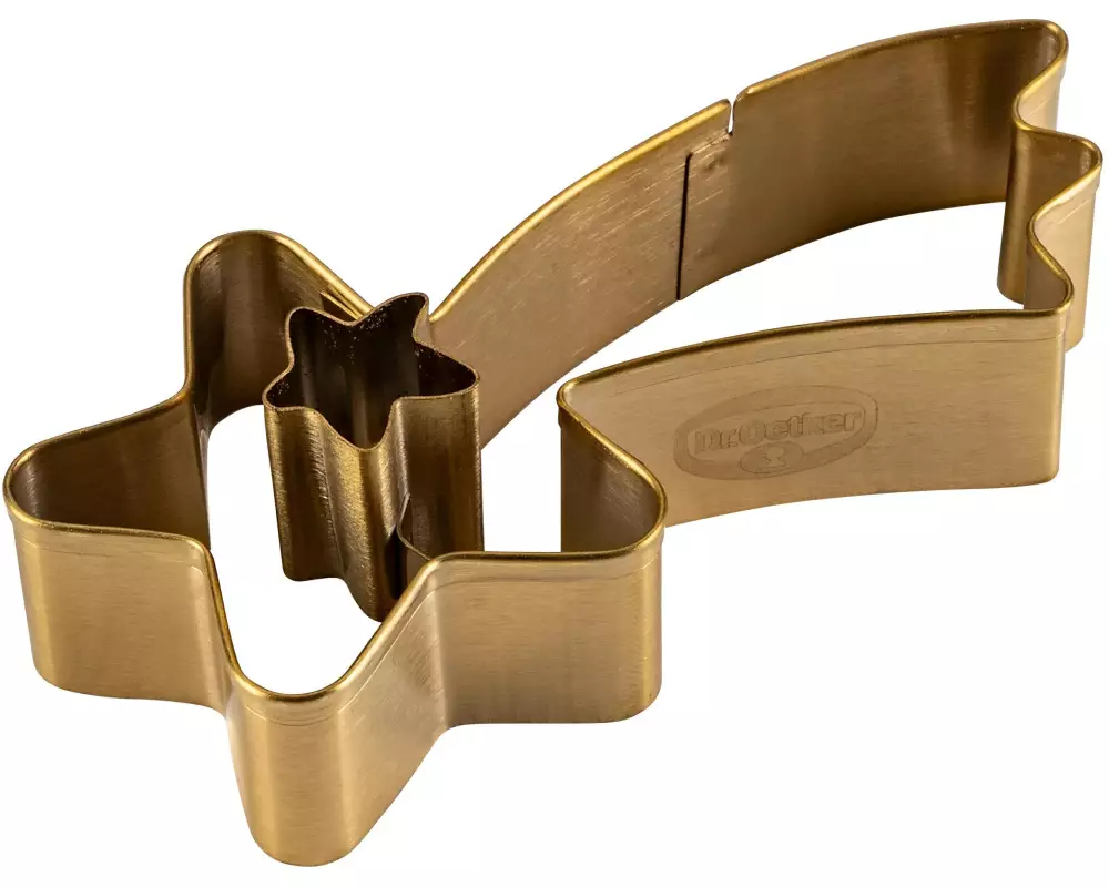 Dr.Oetker Linzer Ausstecher Sternschnuppe Edelstahl Mattgold