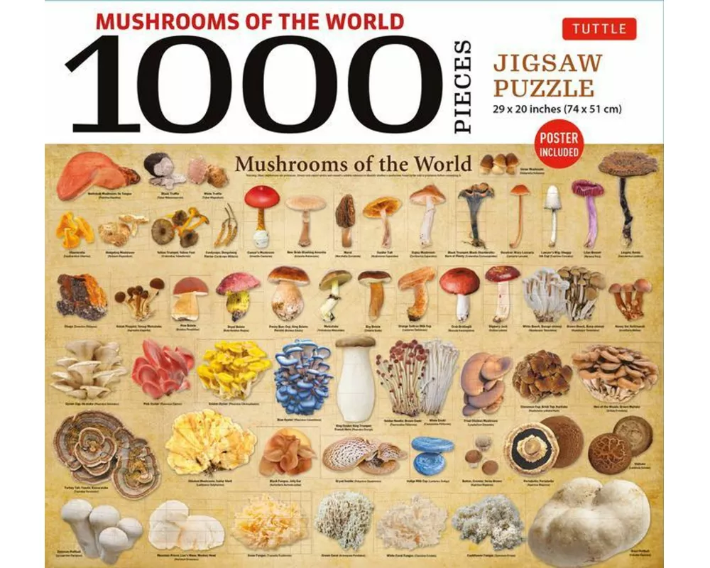Mushrooms of the World - 1000 Piece Jigsaw Puzzle