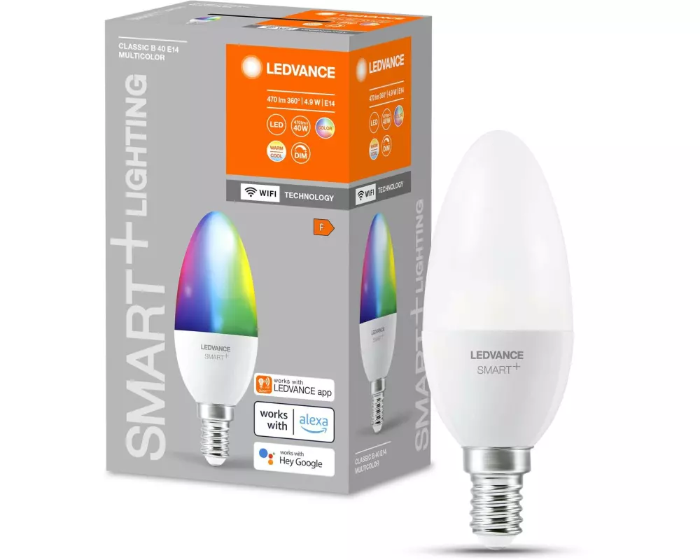 Ledvance Leuchtmittel SMART+ WiFi Candle B40, E14, 2700-6500K, RGBW