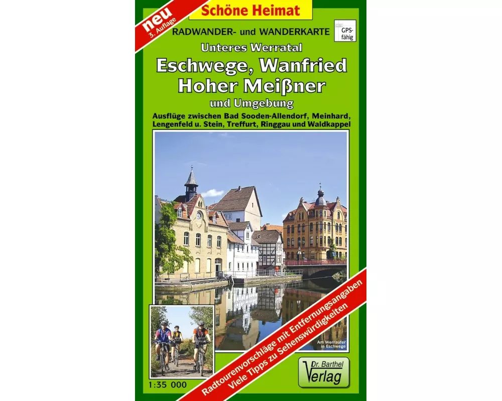 Radwander- und Wanderkarte Unteres Werratal, Eschwege, Wanfried, Hoher Meißner und Umgebung 1:35 000