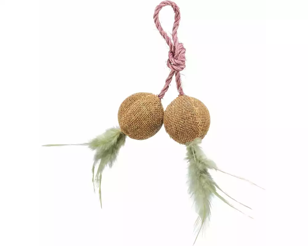 Trixie Katzen-Spielzeug Jute 2 Bälle am Seil