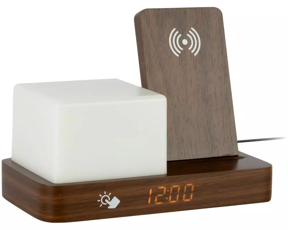 KARLSSON Wecker Retro Night Light LED Mokkabraun