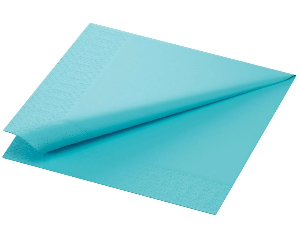 Duni Papierservietten 171548 40 cm x 40 cm, 250 Stück, Blau/Mint