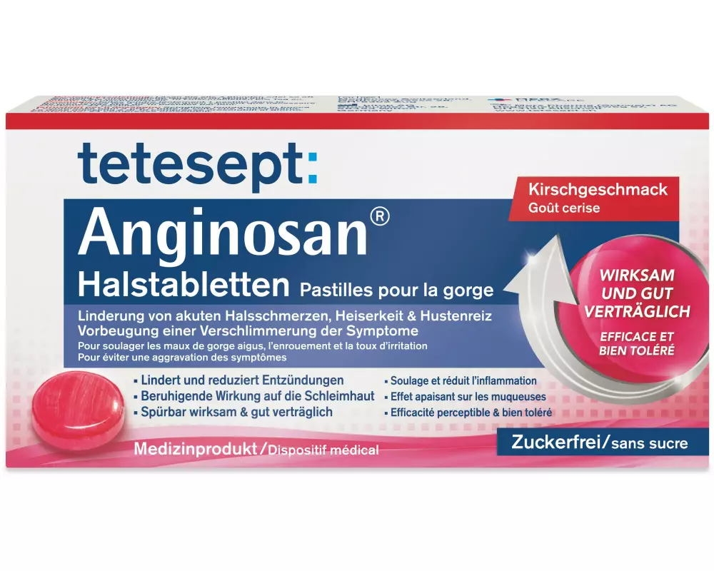 tetesept Anginosan Halstabletten Kirsche 24 Lutschtabletten