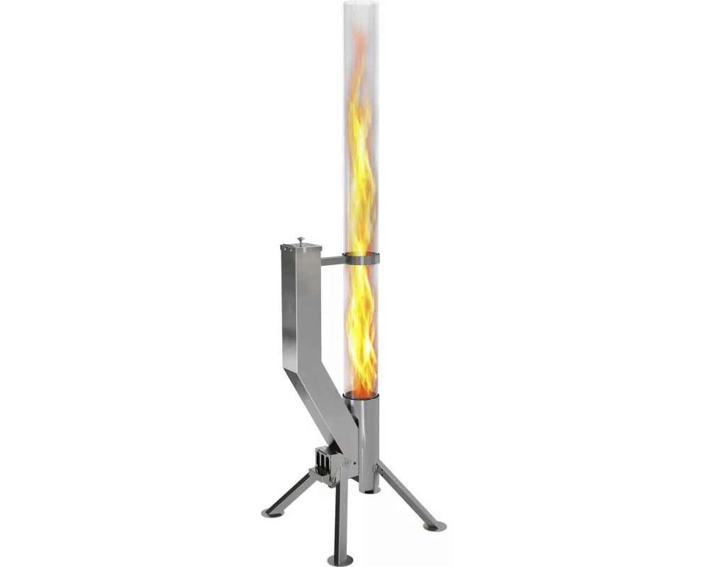 Gardenflare Premium Feuerrohr Edelstahl Silber