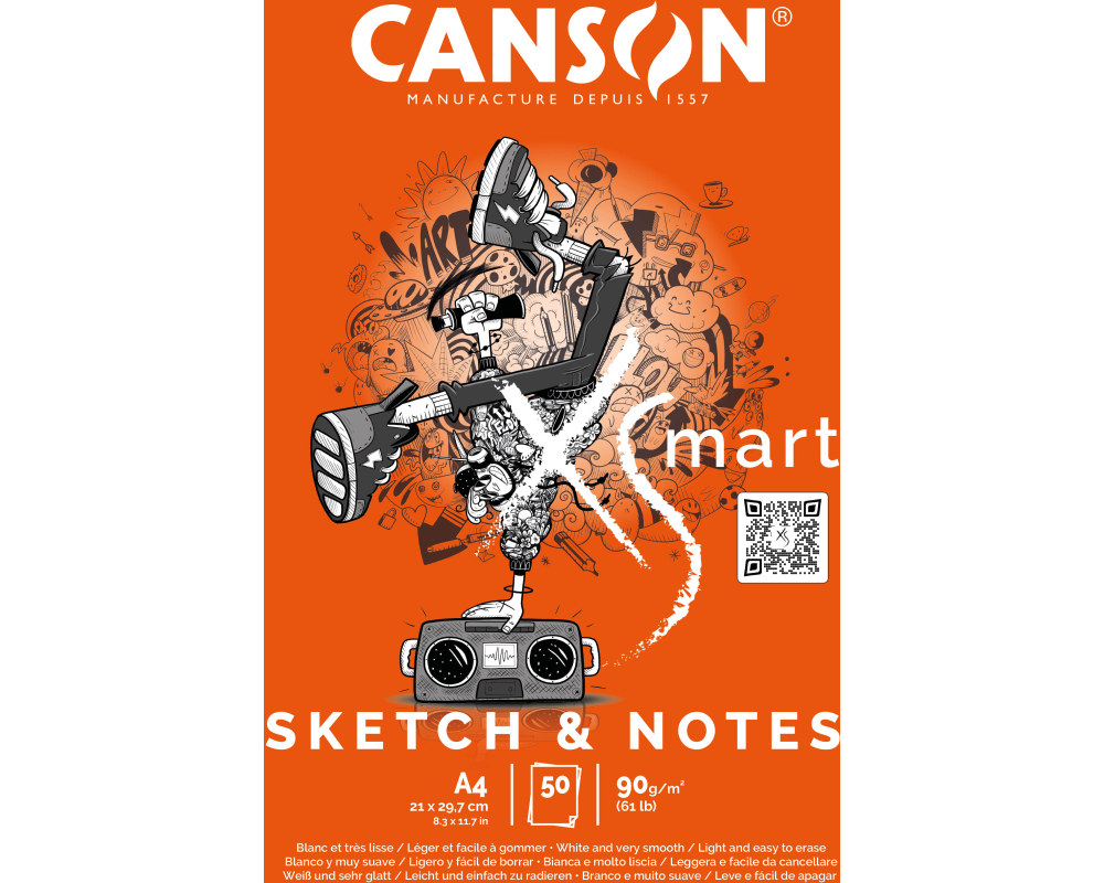 CANSON Zeichenblock Sketch&Notes A4 32250P003 blanko, 90g 50 Blatt