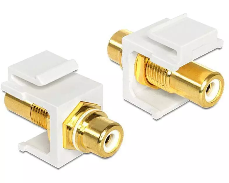 Delock Keystone-Modul Cinch vergoldet, Weiss