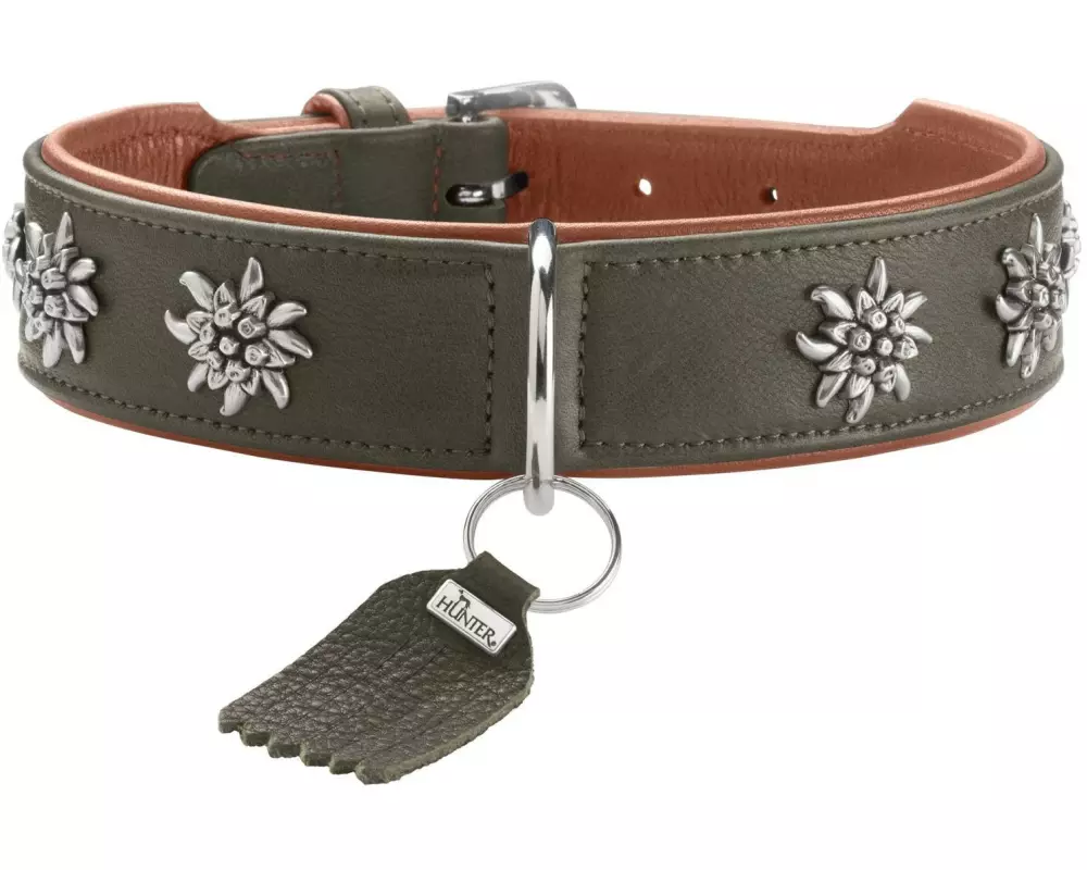 Hunter Halsband München 42/S, Rindsleder, Grün/Cognac