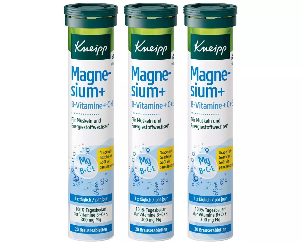 Kneipp Magnesium + B-Vitamine + C + E 3 x 20 Brausetabletten
