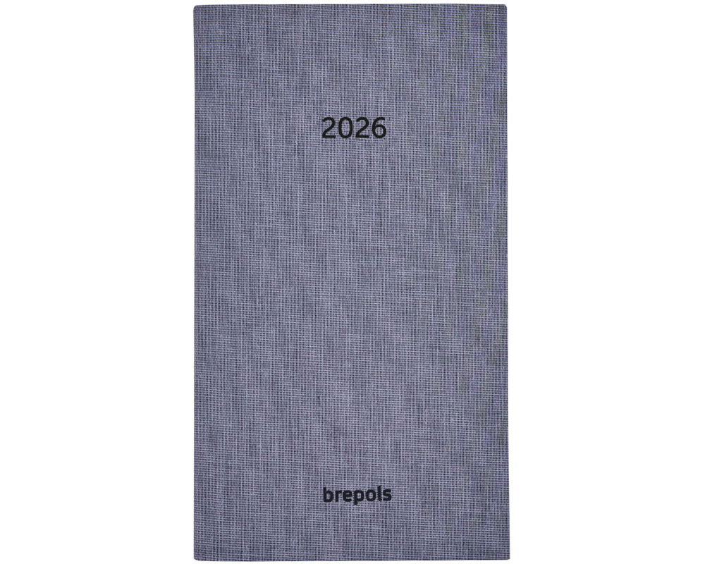 BREPOLS Agenda Notavision Dubl. 2026 75454550260 1W/2S grau 9x16cm