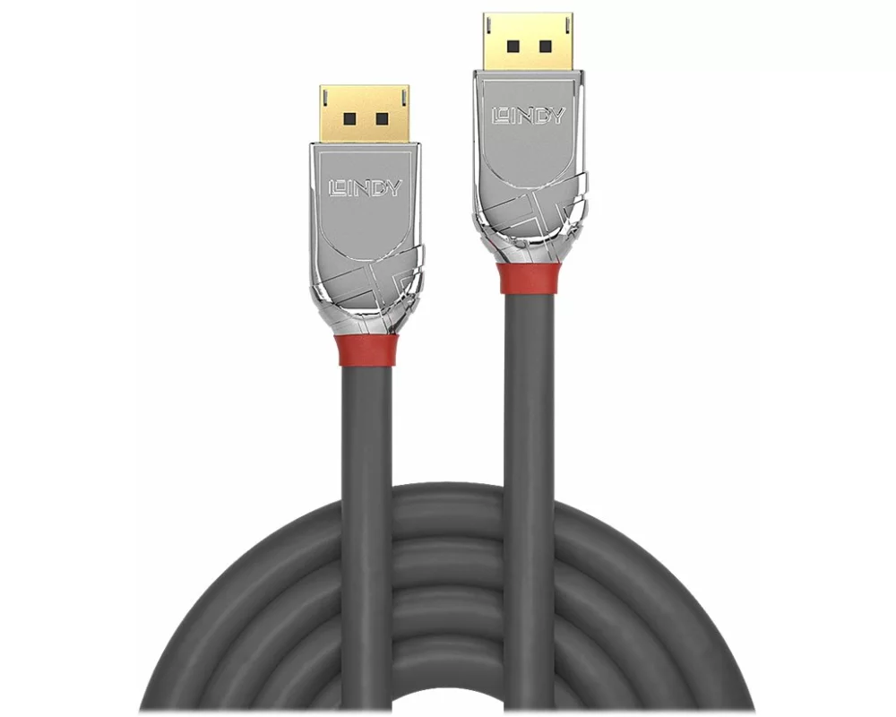 LINDY CROMO Video Cable, DP 1.4, DP-DP M-M, 5m, grey