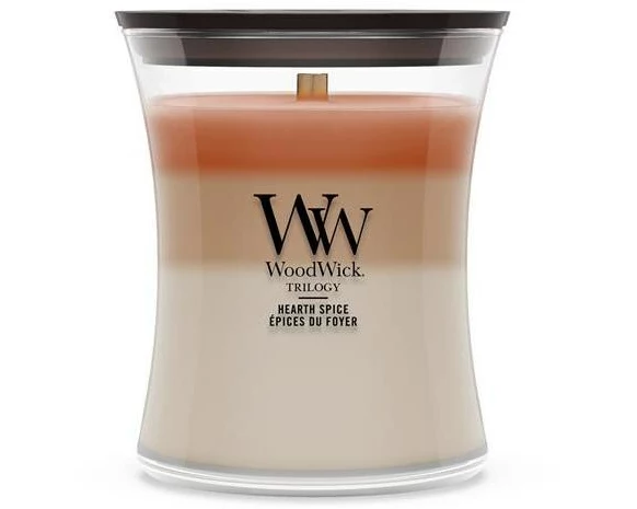 Woodwick Hearth Spice im Glas Braun