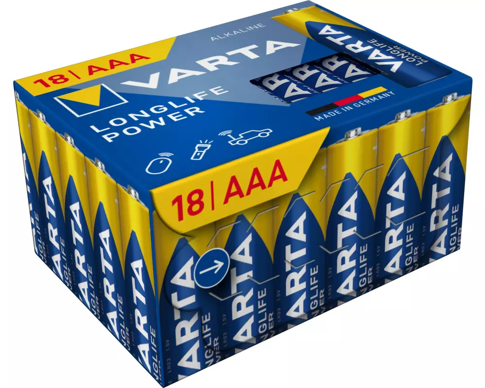Varta Batterie Longlife Power AAA CUBE18 , 18 Stück