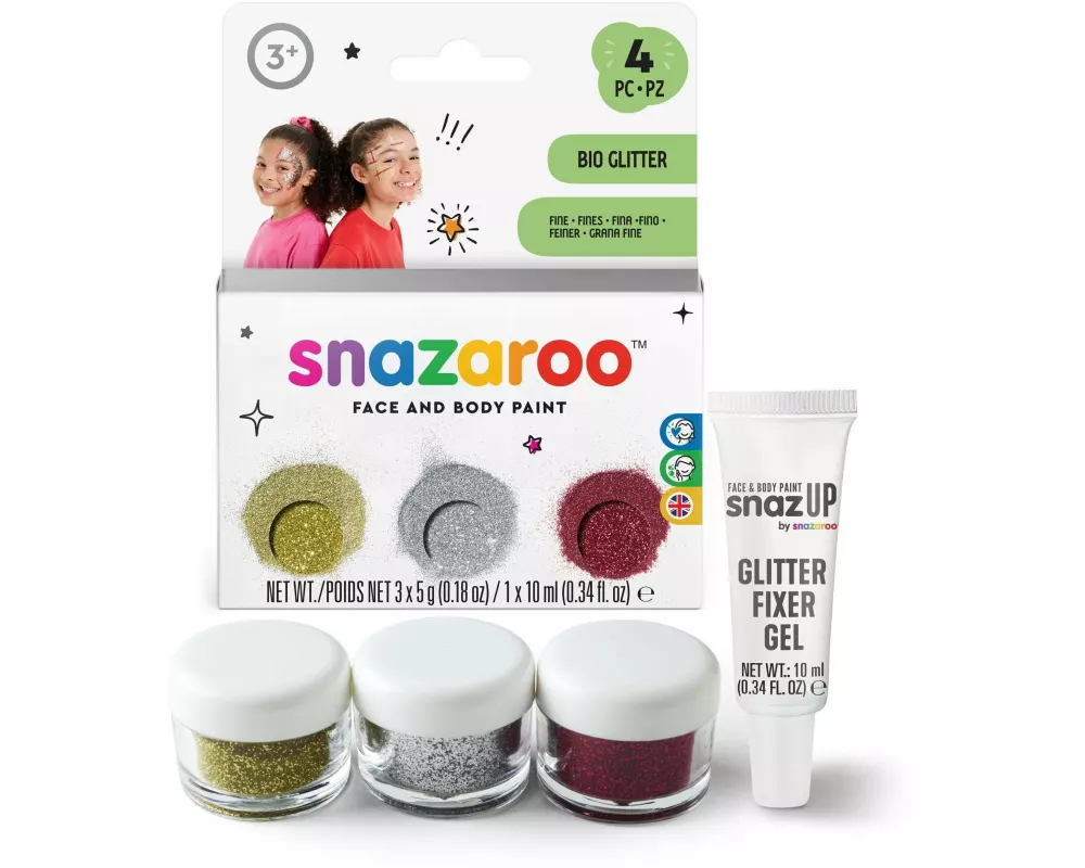 Snazaroo Glitzer Set Fein, 3 Farben