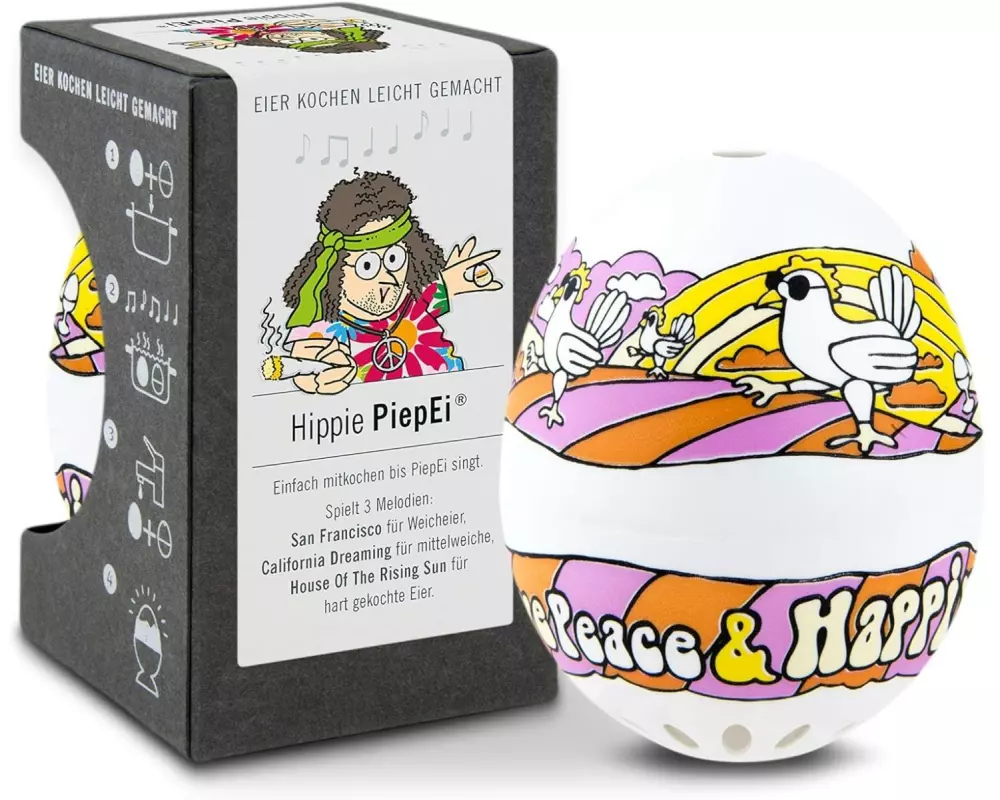 PiepEi Küchentimer Singende Eieruhr Hippie, Mehrfarbig