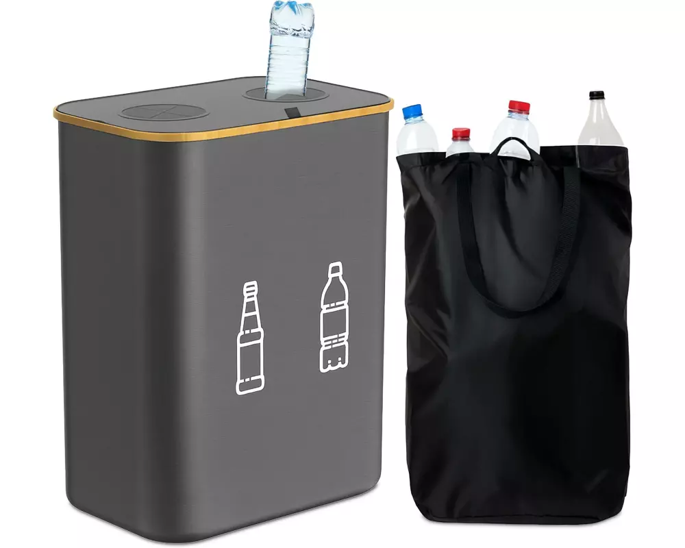 relaxdays Recyclingbehälter 160 L Grau