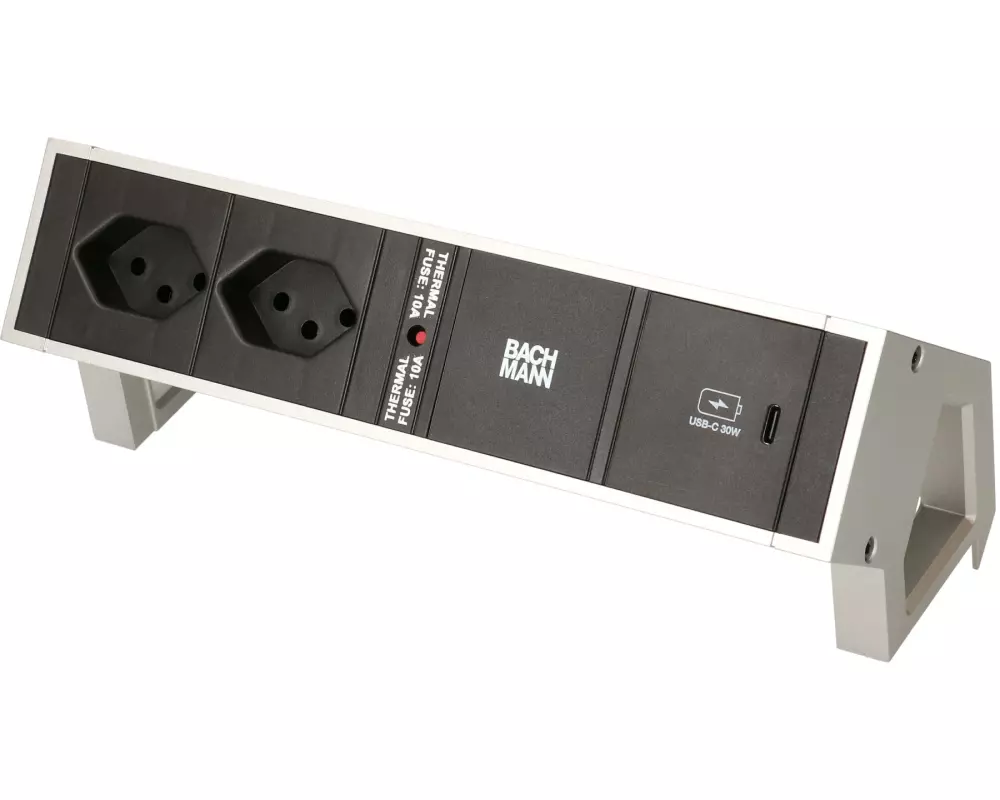Bachmann Tischsteckdosenleiste DESK 2, 2x T13, 1x USB C