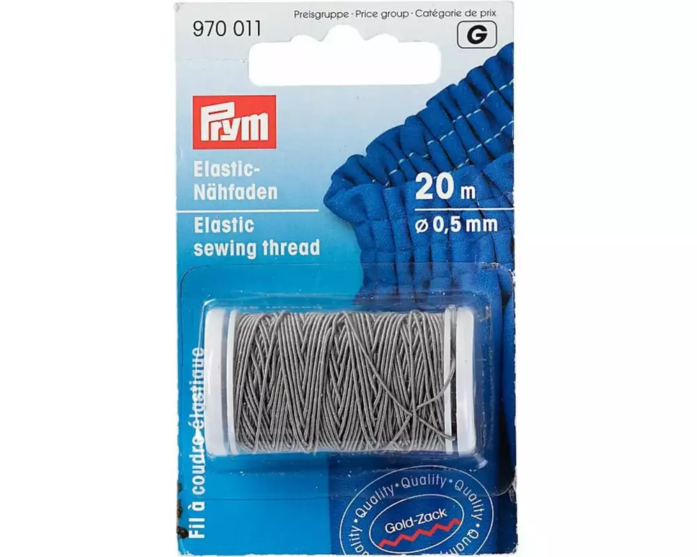 Prym Elastikfaden 0.5 mm, Hellgrau