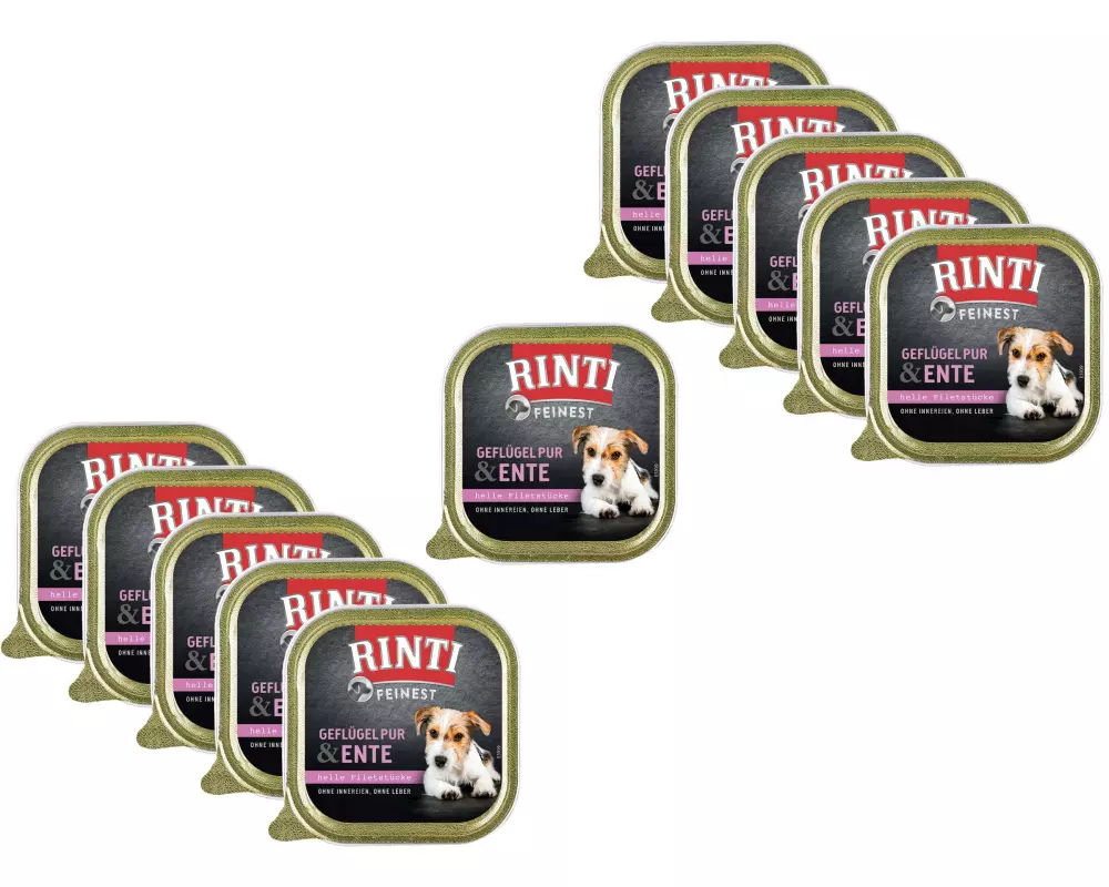 Rinti Nassfutter Feinest Geflügel Pur & Ente, 11 x 150 g