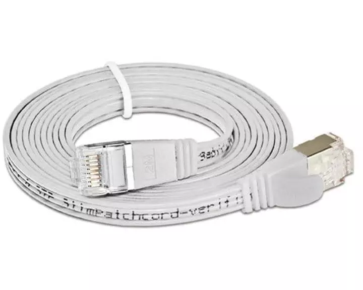 SLIM Slimpatchkabel RJ-45 - RJ-45, Cat 6, STP, 25 m, Weiss