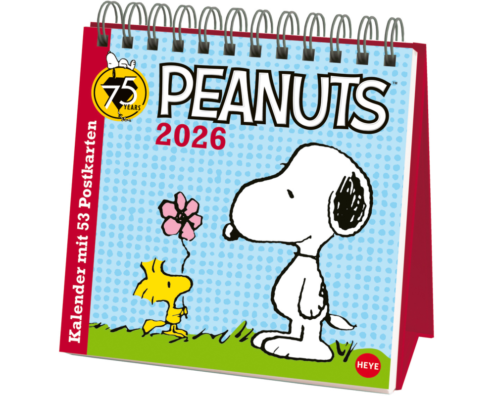 HEYE Postkartenkal. Peanuts 2026 22963+26 1W/1S DE 16.5x17.7cm