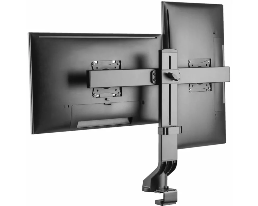 EATON TRIPPLITE Dual-Display Monitor Arm, with Desk Clamp and Grommet - Height Adjustable, 17inch to 27inch Monitors