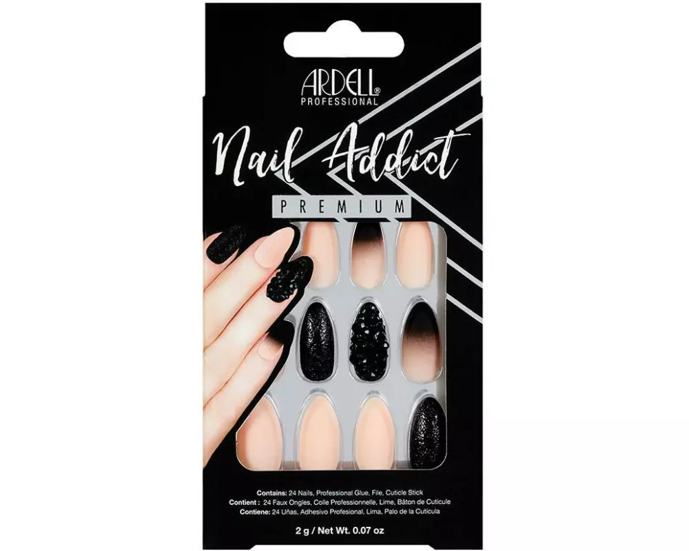 Ardell Nail Addict Black Stud & Pink Ombre