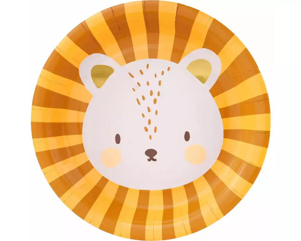 Partydeco Einwegteller Löwe 18 cm, 6 Stück, Gelb