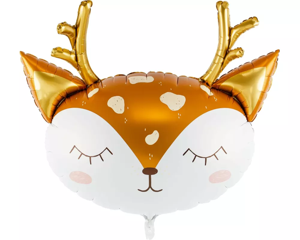 Partydeco Folienballon Hirsch Braun/Gold/Weiss