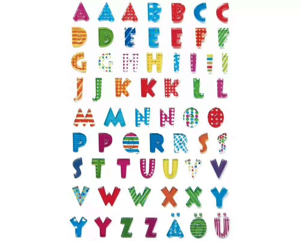 HERMA Sticker Buchstaben, Stone geprägt 1 Blatt / 62 Sticker