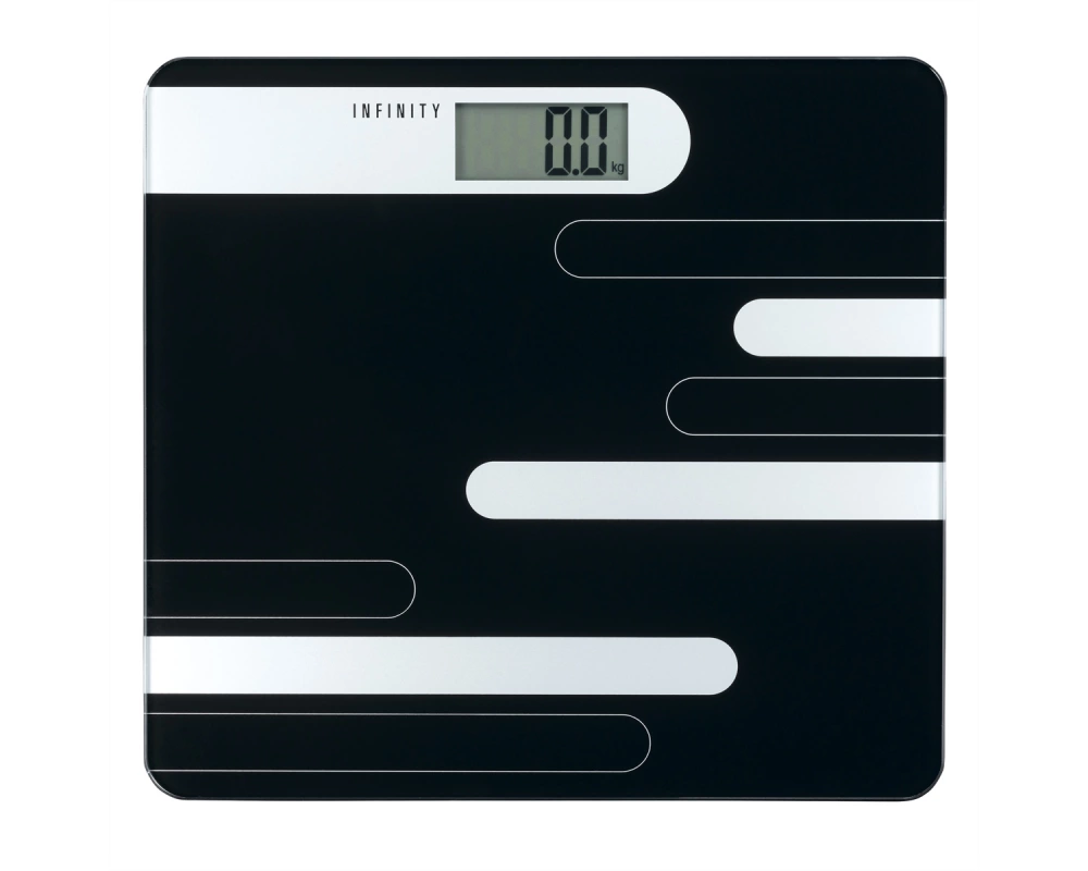 Melissa Personenwaage 16690073, schwarz mit silber, 180 kg