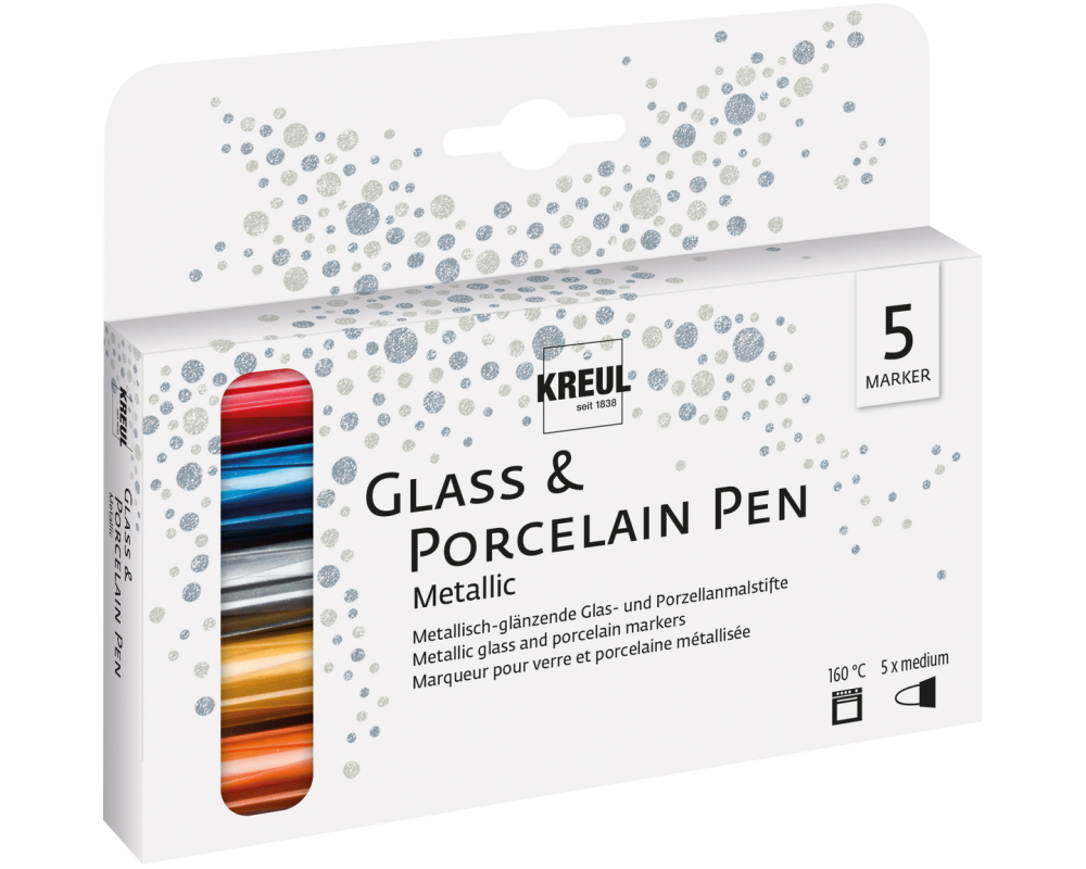 KREUL Porzellanmarker 16430 Metallic 5 Stück