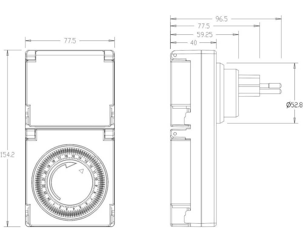 Schönenberger IP55 Zeitschaltuhr T13, 15 min schaltbar, mechanisch,outdoor