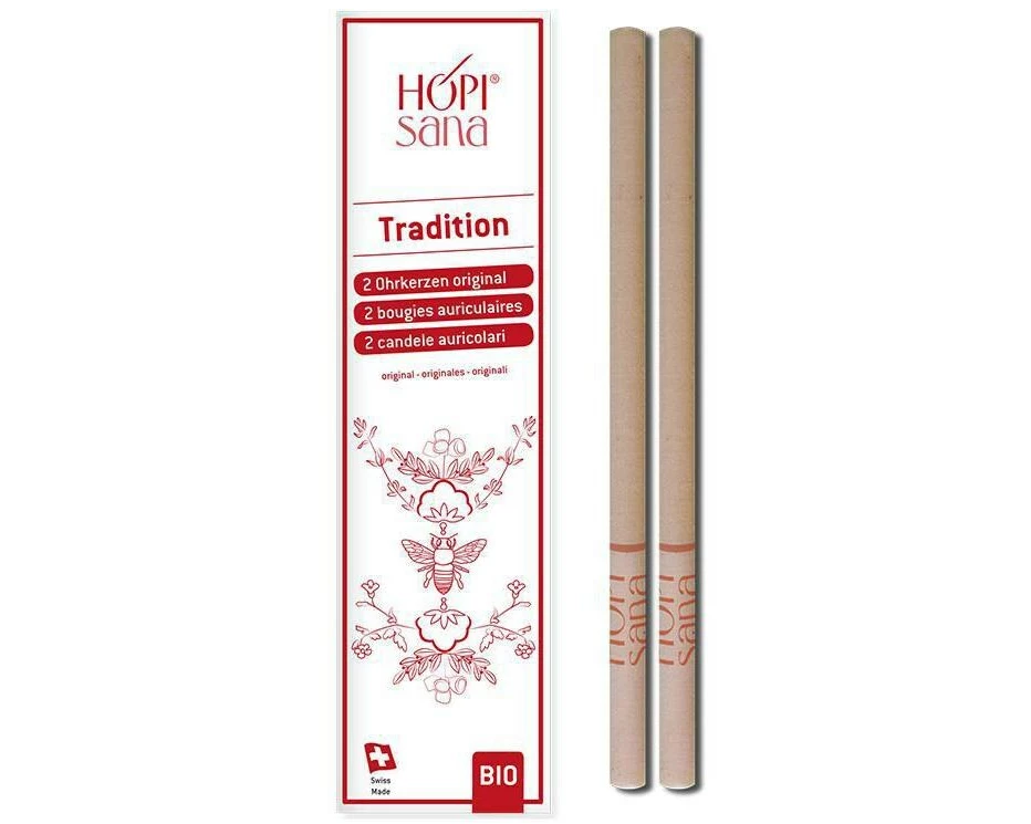 HOPIsana Ohrenkerze Tradition rot 2 Stück