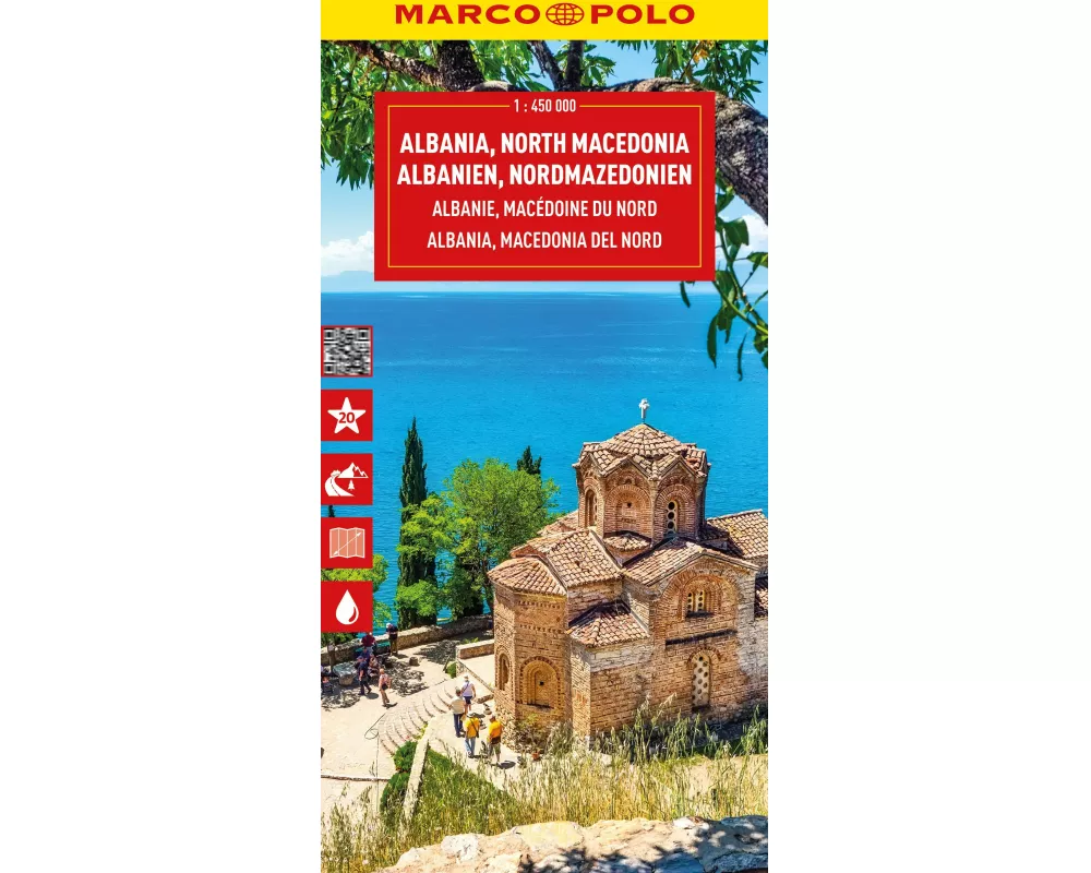 MARCO POLO Reisekarte Albanien, Nordmazedonien 1:450.000
