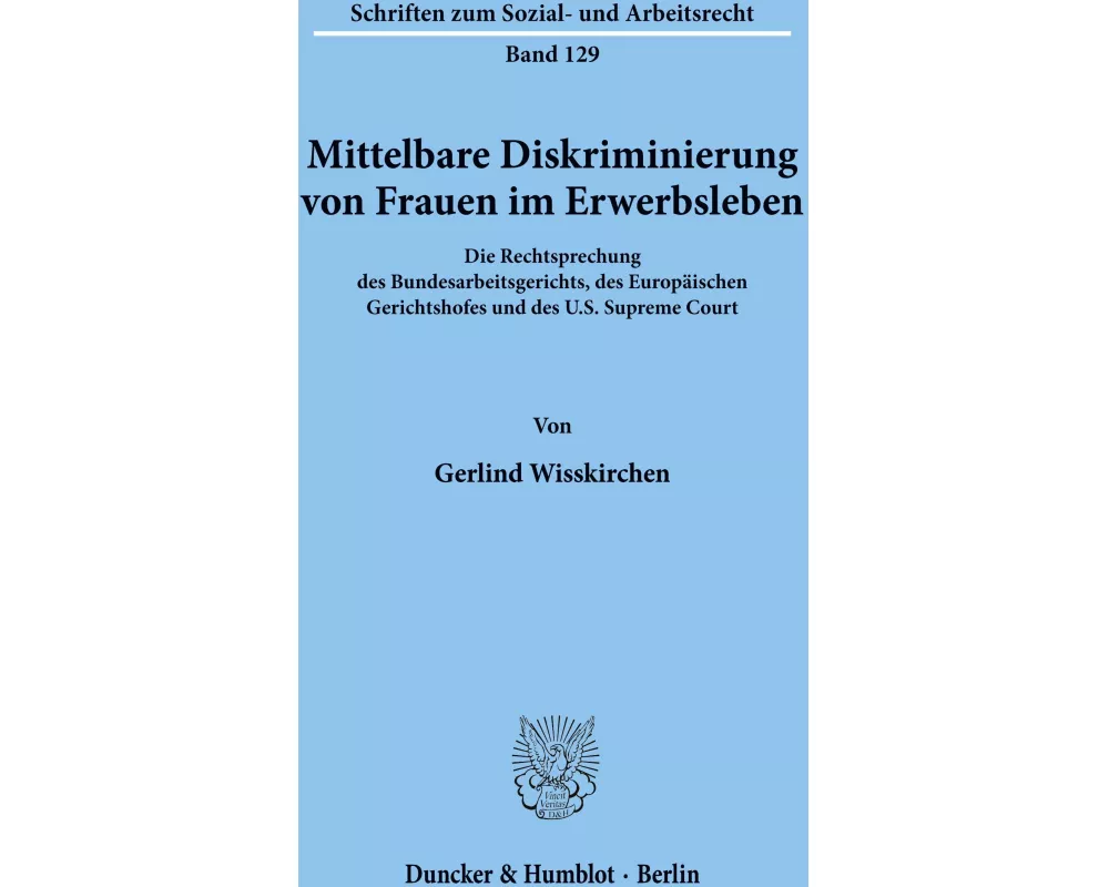 Mittelbare Diskriminierung von Frauen im Erwerbsleben