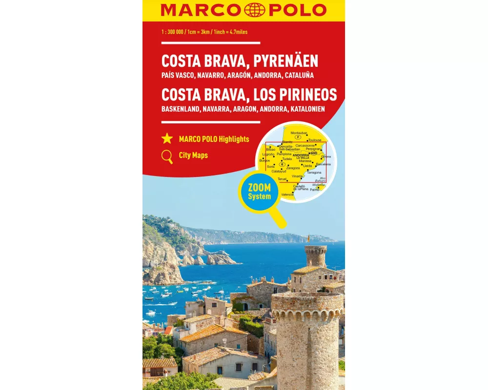 MARCO POLO Regionalkarte Costa Brava, Pyrenäen 1:300.000