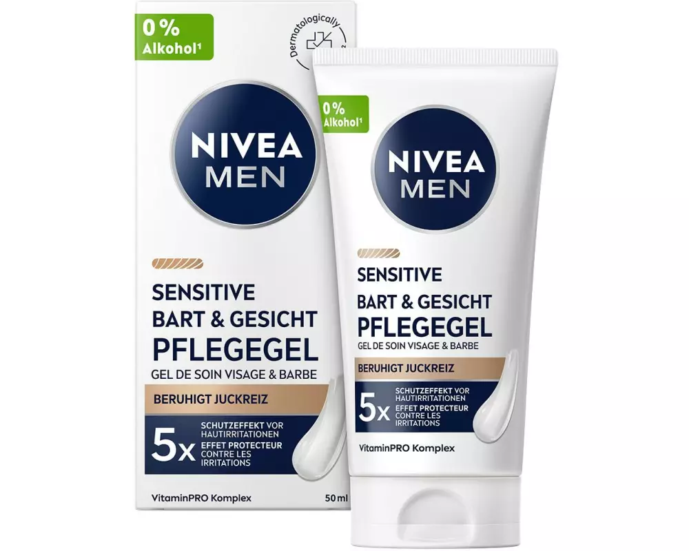 NIVEA MEN Sensitive Bart & Gesicht Pflege-Gel 50 ml