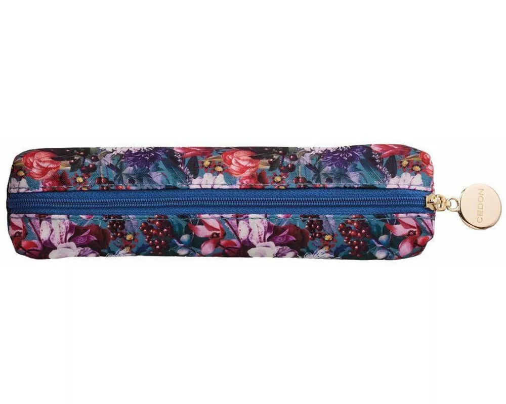 Easy Pencil Case Blumenbouquet petrol
