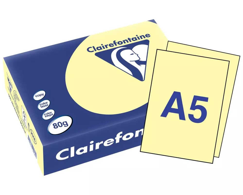 Clairefontaine Kopierpapier Trophée A5, Gelb, 80 gm2, 500 Blatt