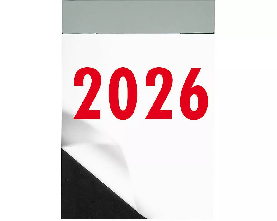 Biella Abreisskalender Block 2, 4x5,9 cm, 1 Tag pro Seite 2026