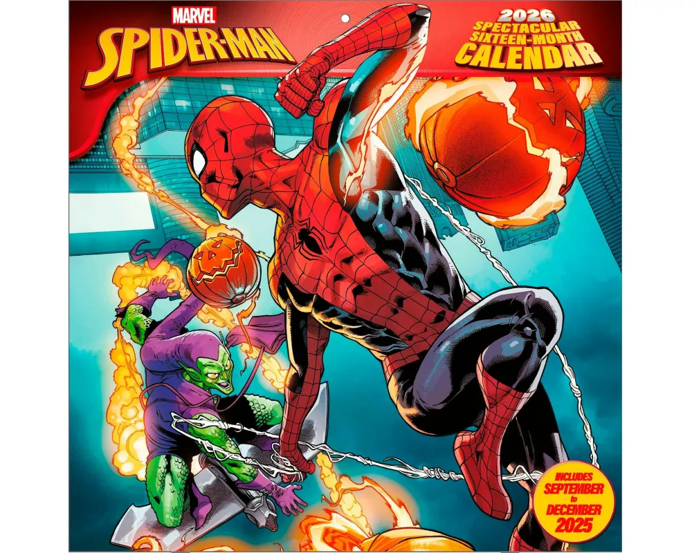 Pyramid - SPIDER-MAN 2026 – Broschürenkalender 30×30 cm mit Marvels Netzschwinger – Action-Kalender für Comic- & Superhelden-Fans