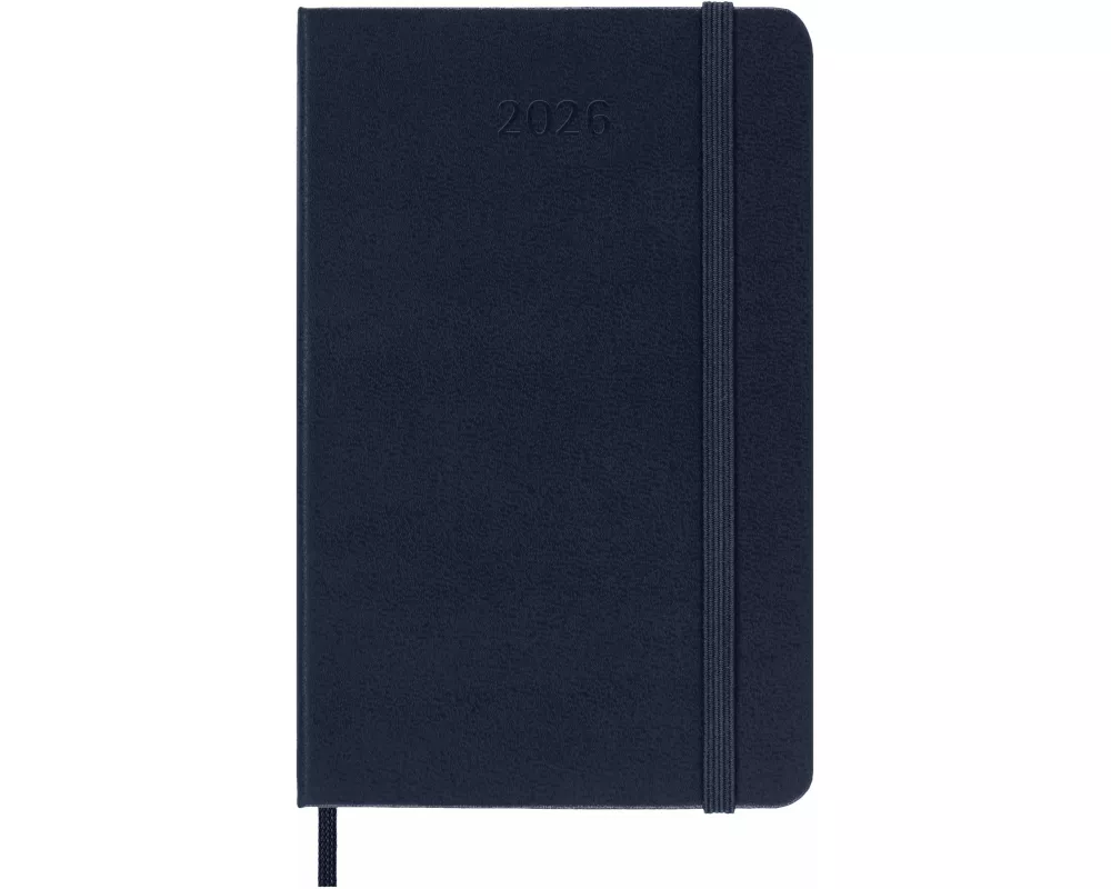 Moleskine 12 Monate Tageskalender 2026, Pocket/A6, 1 Tag = 1 Seite, Fester Einband, Saphir