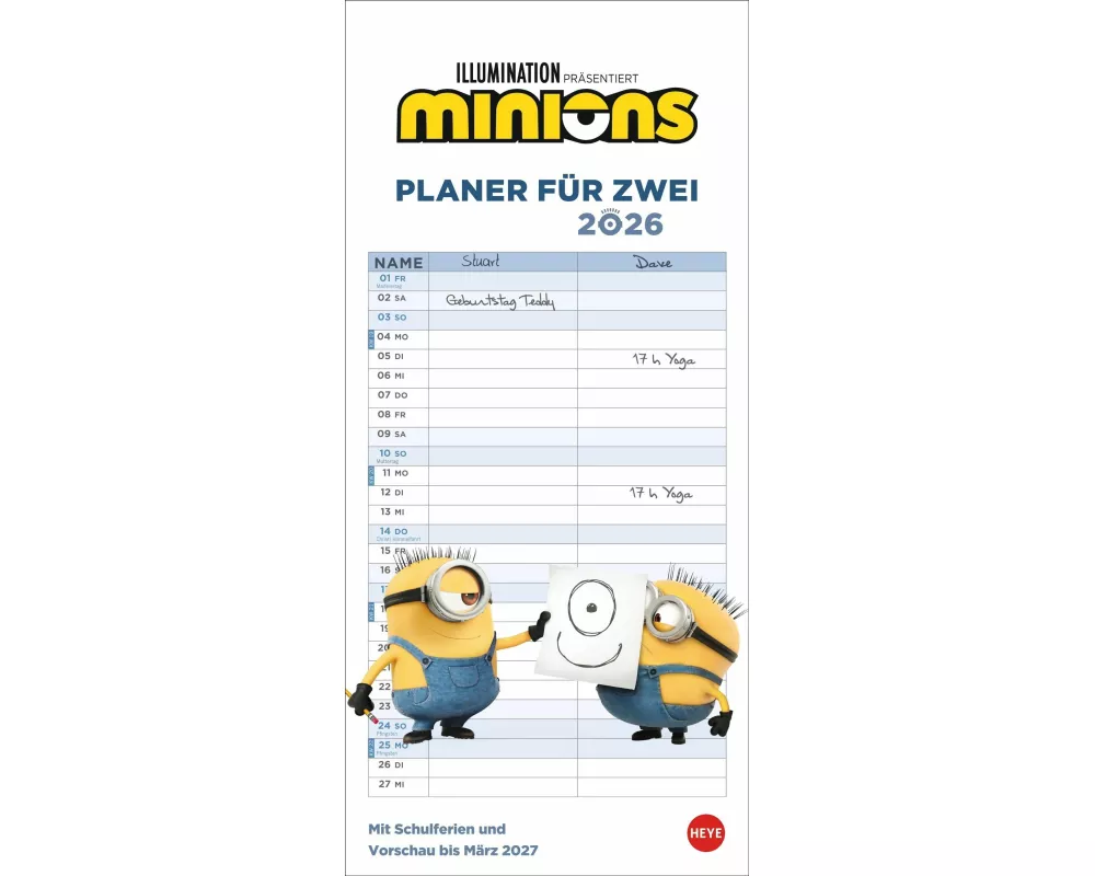 Minions Planer für zwei 2026
