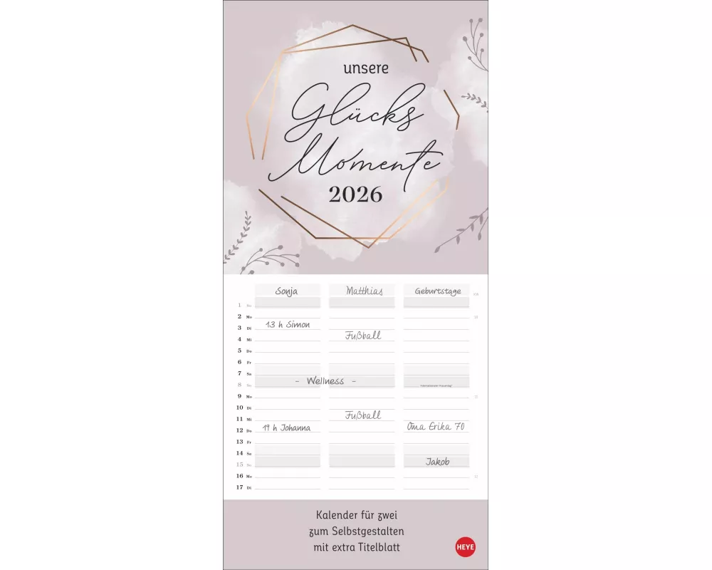 Kreativ-Planer für zwei Glücksmomente 2026