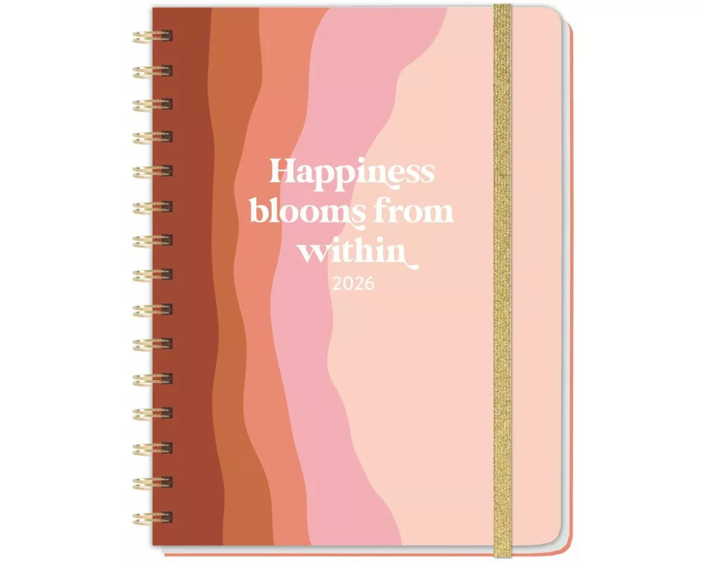 Happiness blooms from within Spiral-Kalenderbuch A5 2026