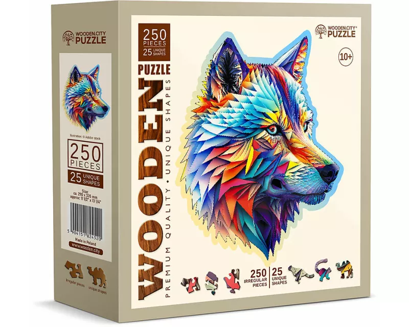 Holzpuzzle L Classy Wolf